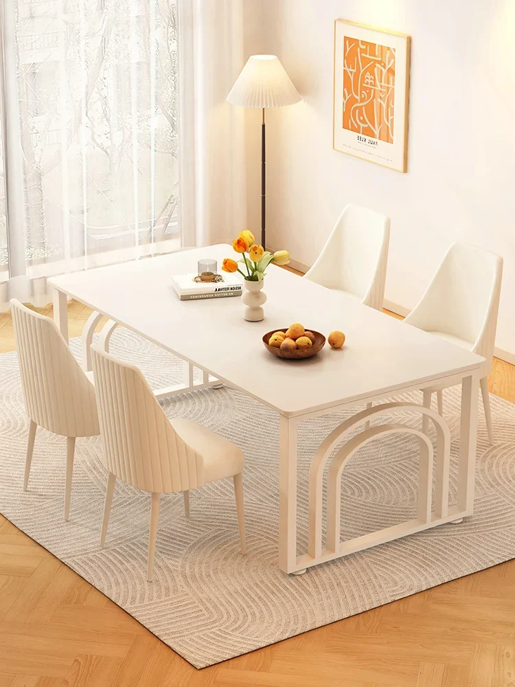 Cream style rock board dining table and chair combination for modern and minimalist small household light luxury rectangular din
Cream style rock board dining table and chair combination for modern and minimalist small household light luxury rectangular din