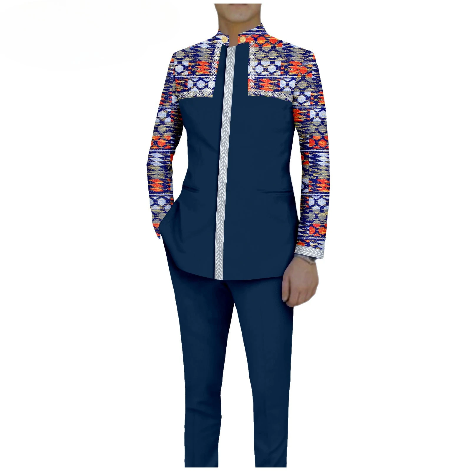 Мужской костюм Slim Fit с вышивкой золотой цепочкой, однобортный пиджак и брюки, комплект из 2 предметов, одежда с принтом, африканская одежда A 2416106
Мужской костюм Slim Fit с вышивкой золотой цепочкой, однобортный пиджак и брюки, комплект из 2 предметов, одежда с принтом, африканская одежда A 2416106