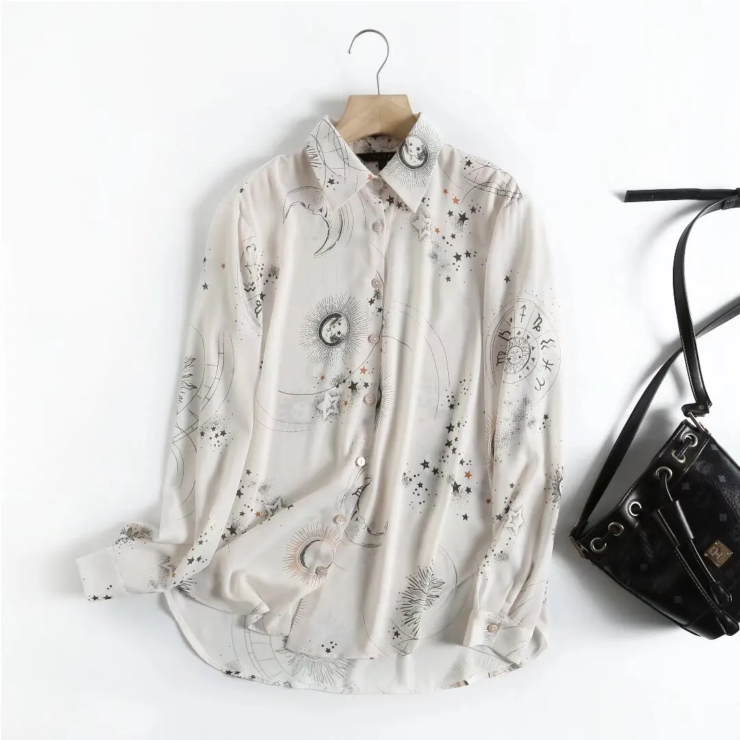 Women 2023 New Fashion Summer Sun Constellation Design Long Sleeve Shirt Vintage All-Match Casual Female Shirts Blusas Chic Tops
Women 2023 New Fashion Summer Sun Constellation Design Long Sleeve Shirt Vintage All-Match Casual Female Shirts Blusas Chic Tops