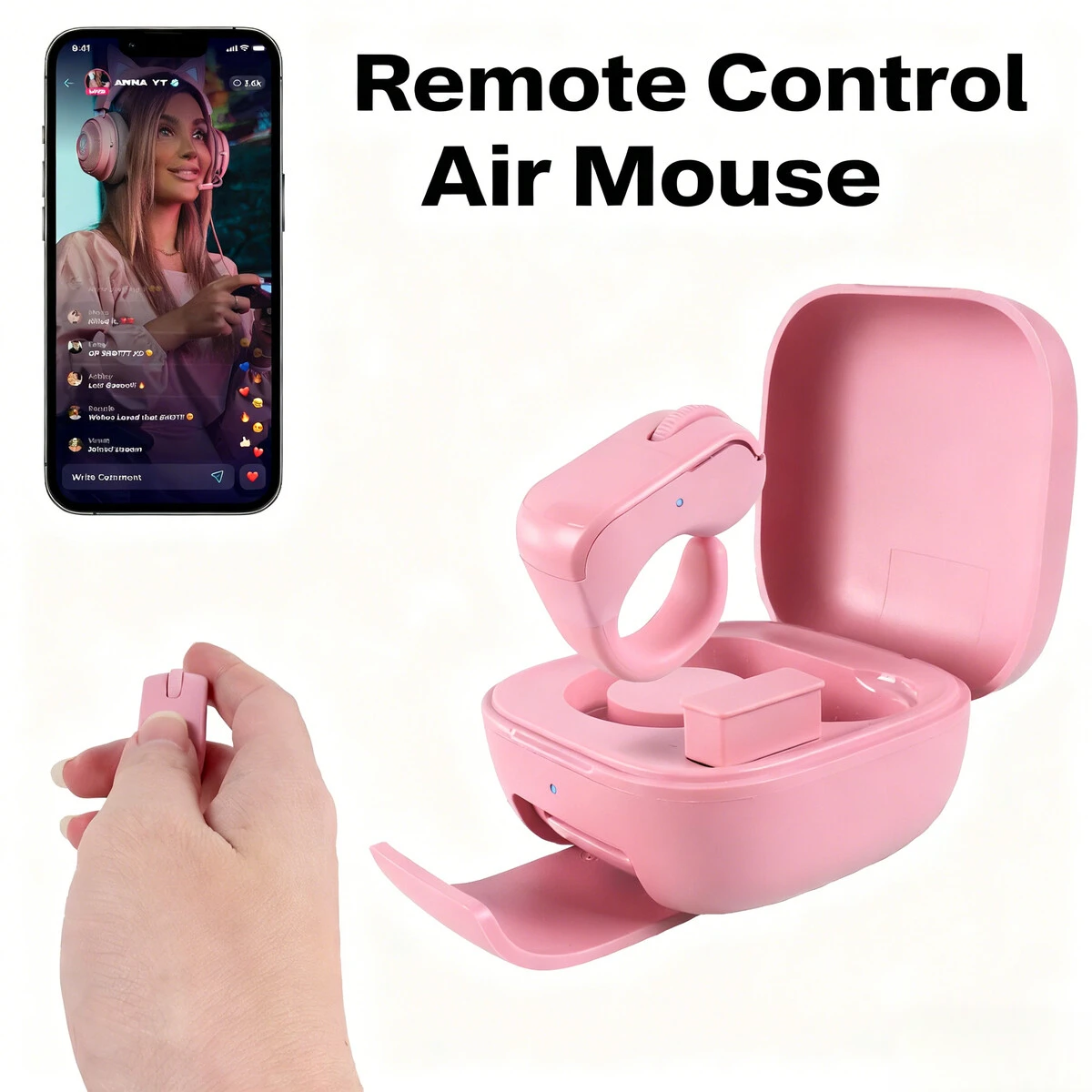 Portable Wireless Bluetooth Finger Ring Dual-mode Mause Remote Control Tiktok Page Flip Mice With touchpad For Tablet PC Phone