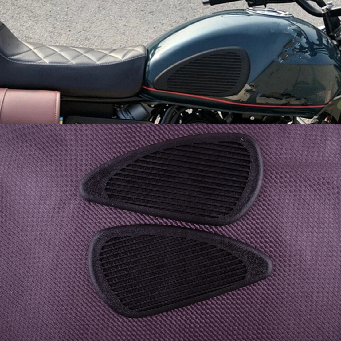 1 Pair Black Rubber Universal Motorcycle Fuel Gas Tank Traction Side Knee Pad Grip Protector High Quality New
1 Pair Black Rubber Universal Motorcycle Fuel Gas Tank Traction Side Knee Pad Grip Protector High Quality New