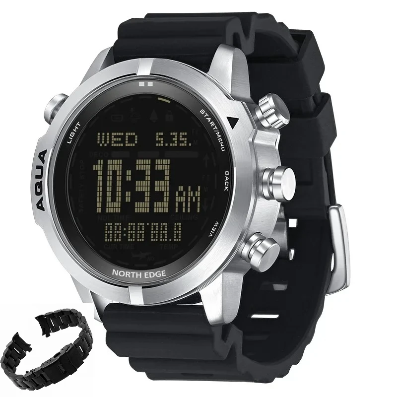 NORTH EDGE Men Dive Computer Watch Waterproof 100M Smart Digital Free Diving Watches Barometer Compass Temperature Clock
NORTH EDGE Men Dive Computer Watch Waterproof 100M Smart Digital Free Diving Watches Barometer Compass Temperature Clock