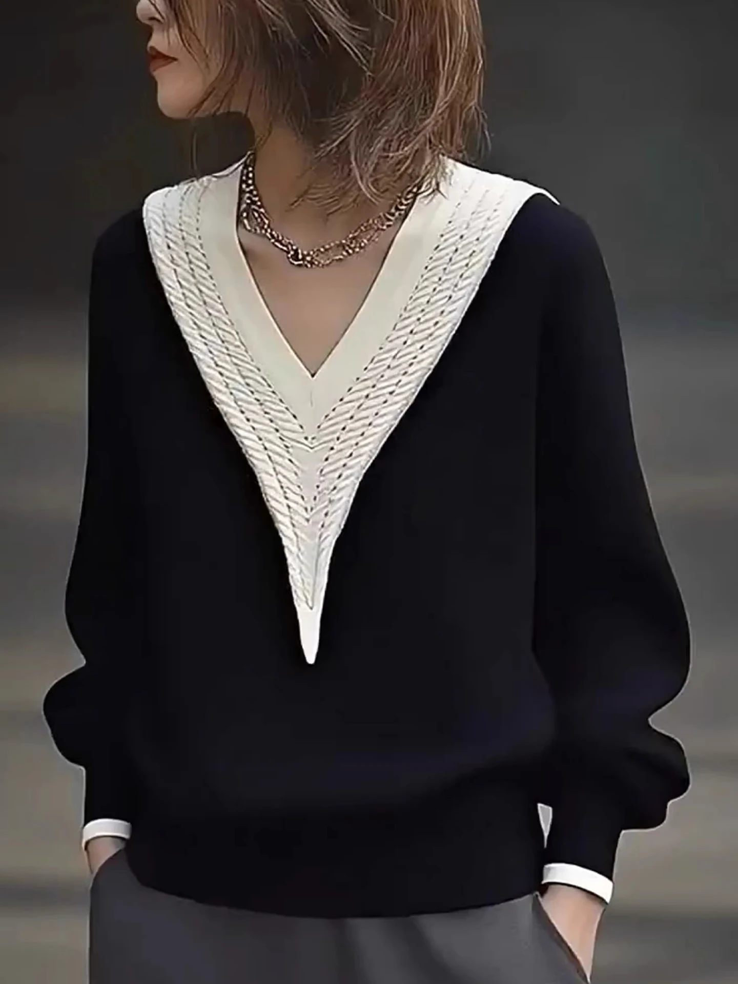 Ele Color Blo V-Ne Camere Sweater Long Sve Casual Versatile Knitted Winter Top Korean Sle Loose Fit Commute
Ele Color Blo V-Ne Camere Sweater Long Sve Casual Versatile Knitted Winter Top Korean Sle Loose Fit Commute