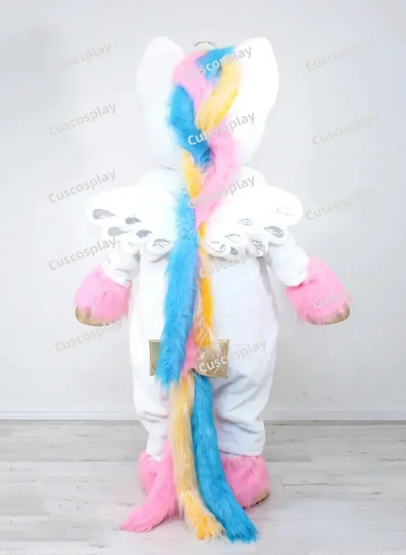 White Unicorn Mascot Costume Rainbow Horse Parade Clowns Birthdays for Adult Animal Halloween Advertising Foam Party Outtits
White Unicorn Mascot Costume Rainbow Horse Parade Clowns Birthdays for Adult Animal Halloween Advertising Foam Party Outtits