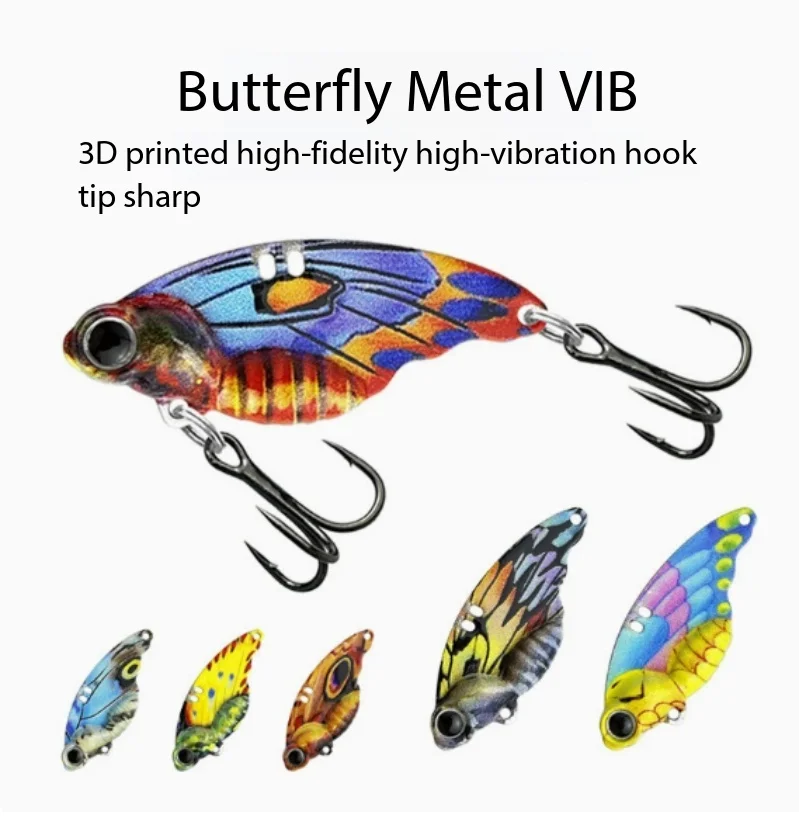 Long Casting Metal VIB Lure Bionic Butterfly 3D Printed Thin Back Vibrating Hard Bait For Bass Trout Freshwater Saltwater
Long Casting Metal VIB Lure Bionic Butterfly 3D Printed Thin Back Vibrating Hard Bait For Bass Trout Freshwater Saltwater