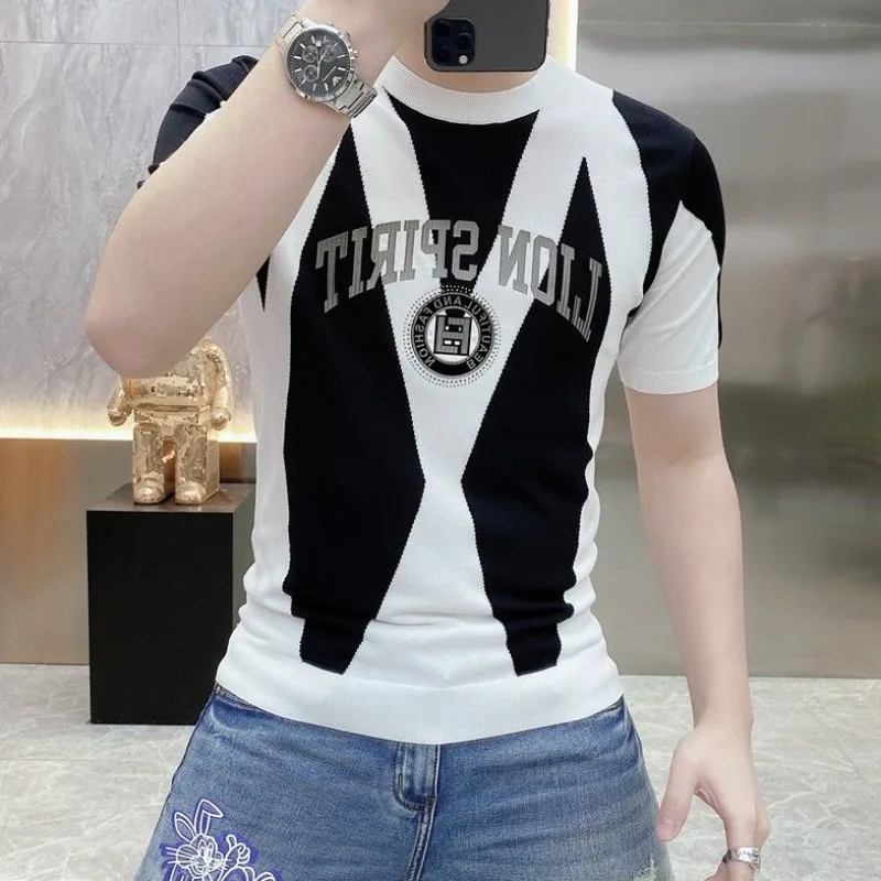 Men's Clothing Summer high quality Fashion Slim-fit Trendy Contrast Color Printed Handsome Round Neck T-shirts
Men's Clothing Summer high quality Fashion Slim-fit Trendy Contrast Color Printed Handsome Round Neck T-shirts
