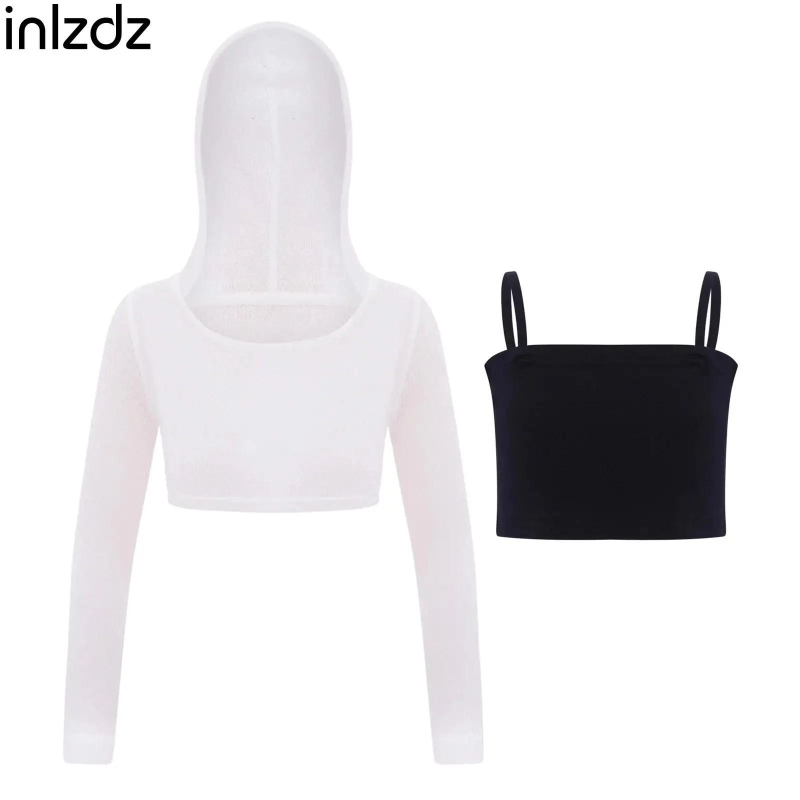 Child Girls Breathable Hip Hop Jazz Dance Costume Long Sleeve See-Through Hooded Crop Top+Spaghetti Straps Camisole Street Wear
Child Girls Breathable Hip Hop Jazz Dance Costume Long Sleeve See-Through Hooded Crop Top+Spaghetti Straps Camisole Street Wear
