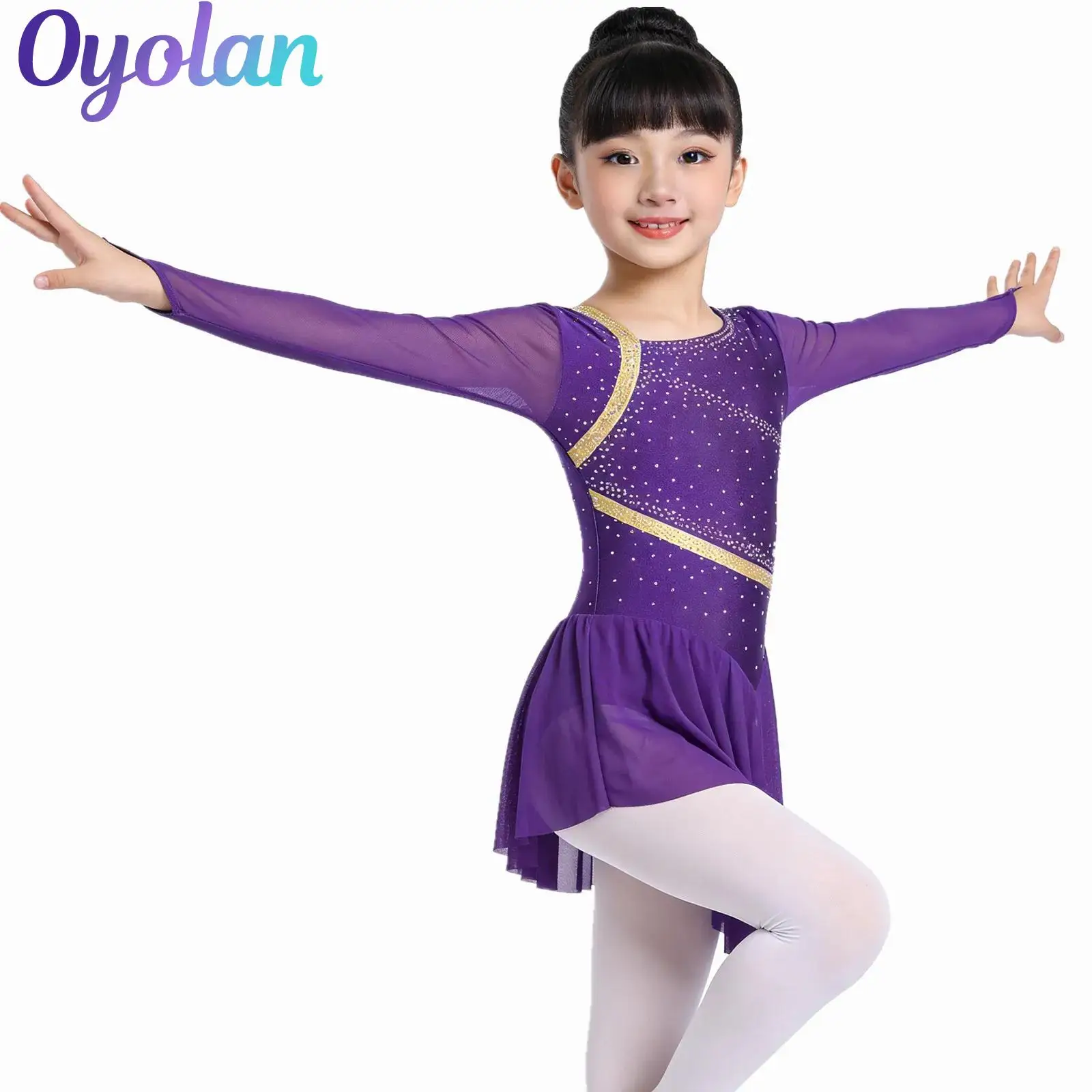 Kids Girls Shiny Rhinestones Ballet Lyrical Dance Dress Strappy Back Asymmetrical Long Sleeve Ice Skating Performance Costume
Kids Girls Shiny Rhinestones Ballet Lyrical Dance Dress Strappy Back Asymmetrical Long Sleeve Ice Skating Performance Costume