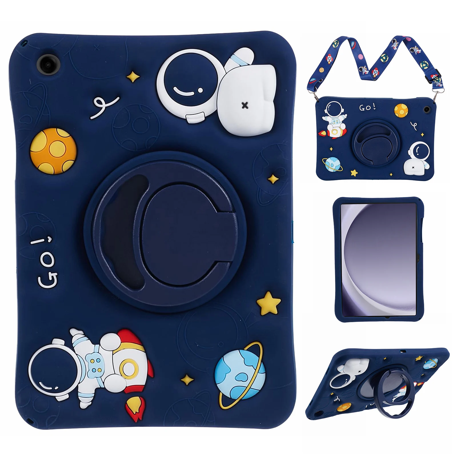 For Samsung Galaxy Tab A9+ X210 / X216 Case Silicone + PC Tablet Kickstand Cover with Lanyard
For Samsung Galaxy Tab A9+ X210 / X216 Case Silicone + PC Tablet Kickstand Cover with Lanyard