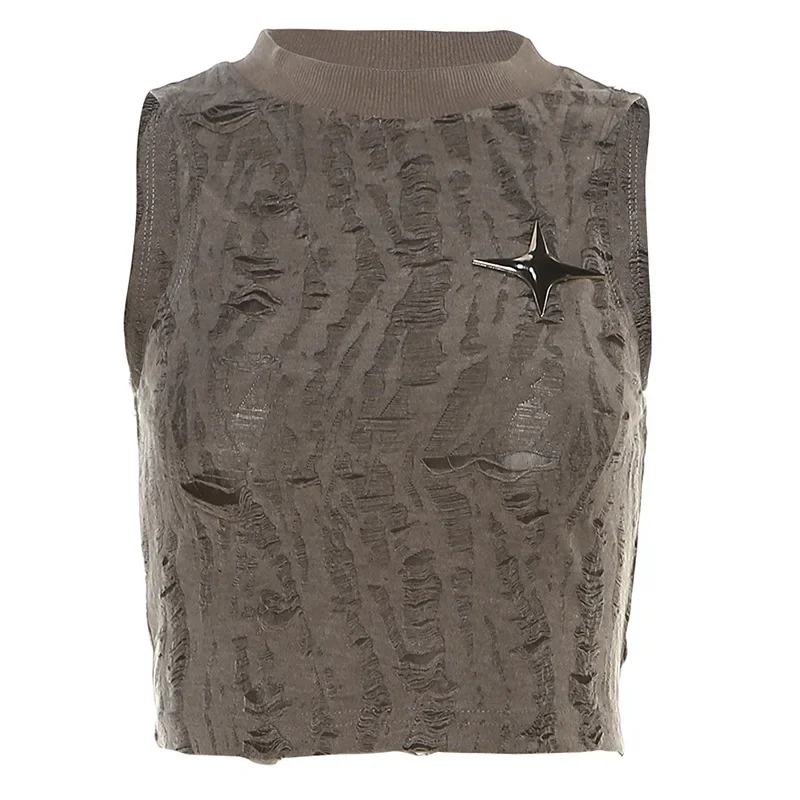 Mock Neck Knitted Crop Tank Top for Women Distressed Sleeveless Sweater Vest E-girl Y2k Aesthetic Grunge Outfit
Mock Neck Knitted Crop Tank Top for Women Distressed Sleeveless Sweater Vest E-girl Y2k Aesthetic Grunge Outfit