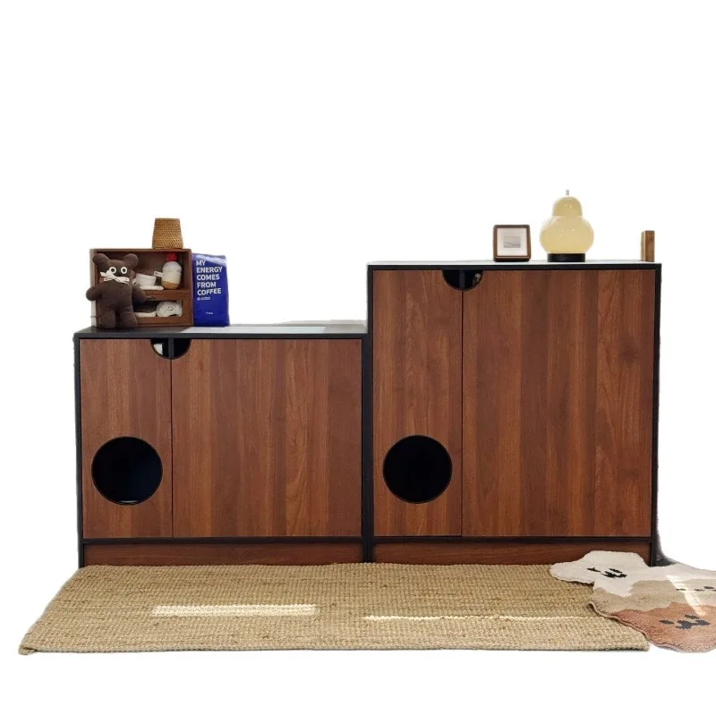 Pet cat toilet cabinet, odor-proof, moisture-proof and urine-proof antique cat litter box cabinet
Pet cat toilet cabinet, odor-proof, moisture-proof and urine-proof antique cat litter box cabinet