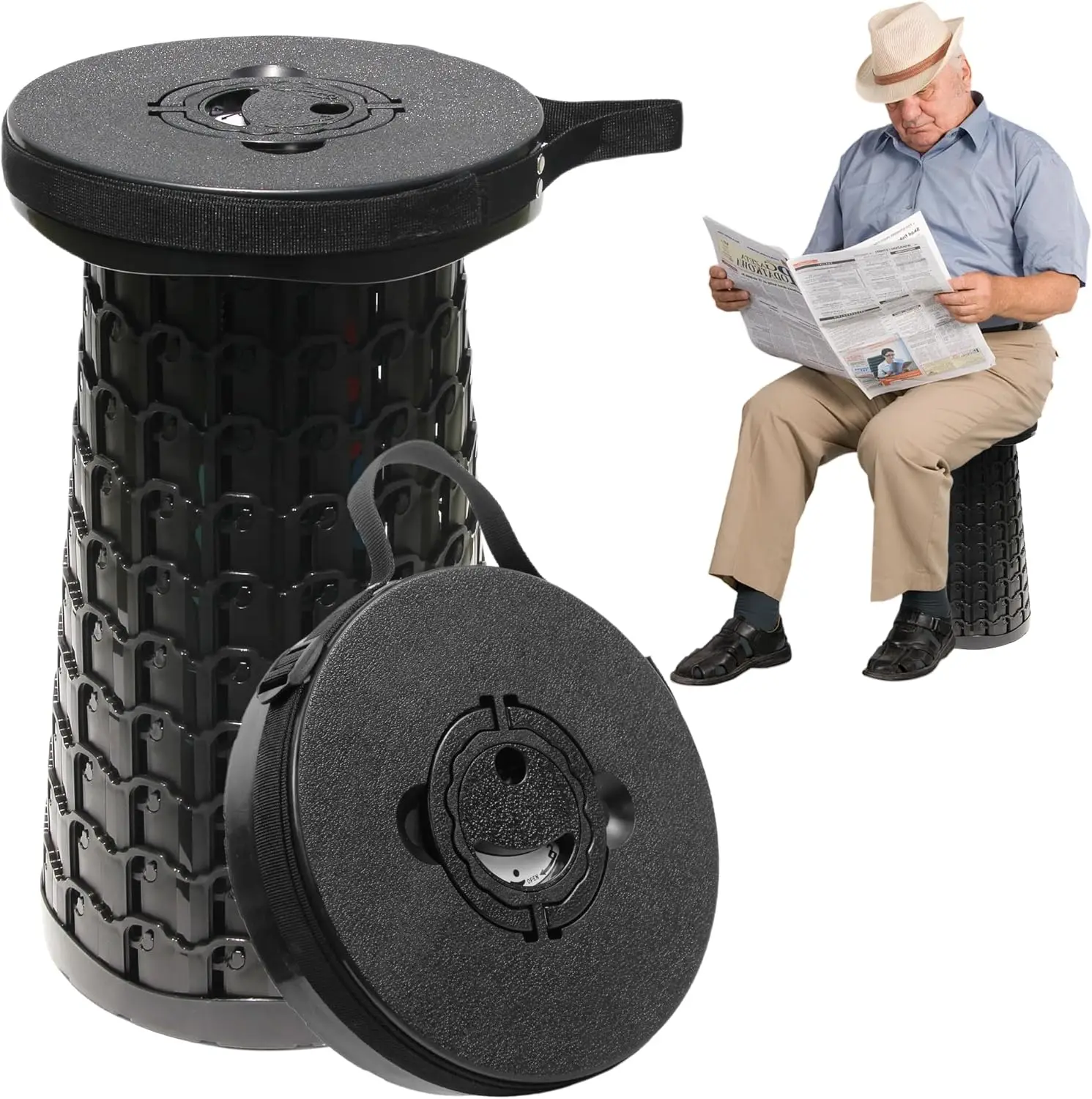 Collapsible Stool 880lbs Capacity Heavy Duty Portable Folding Seat for Camping Fishing Travel Outdoor Events with Carabiner
Collapsible Stool 880lbs Capacity Heavy Duty Portable Folding Seat for Camping Fishing Travel Outdoor Events with Carabiner