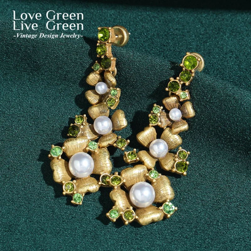 Brand Vintage Green Crystal Pearl Flower Drop Earrings Gold Color For Woman Luxury Quality Accessories Designer Gift 2026 Trends
Brand Vintage Green Crystal Pearl Flower Drop Earrings Gold Color For Woman Luxury Quality Accessories Designer Gift 2026 Trends