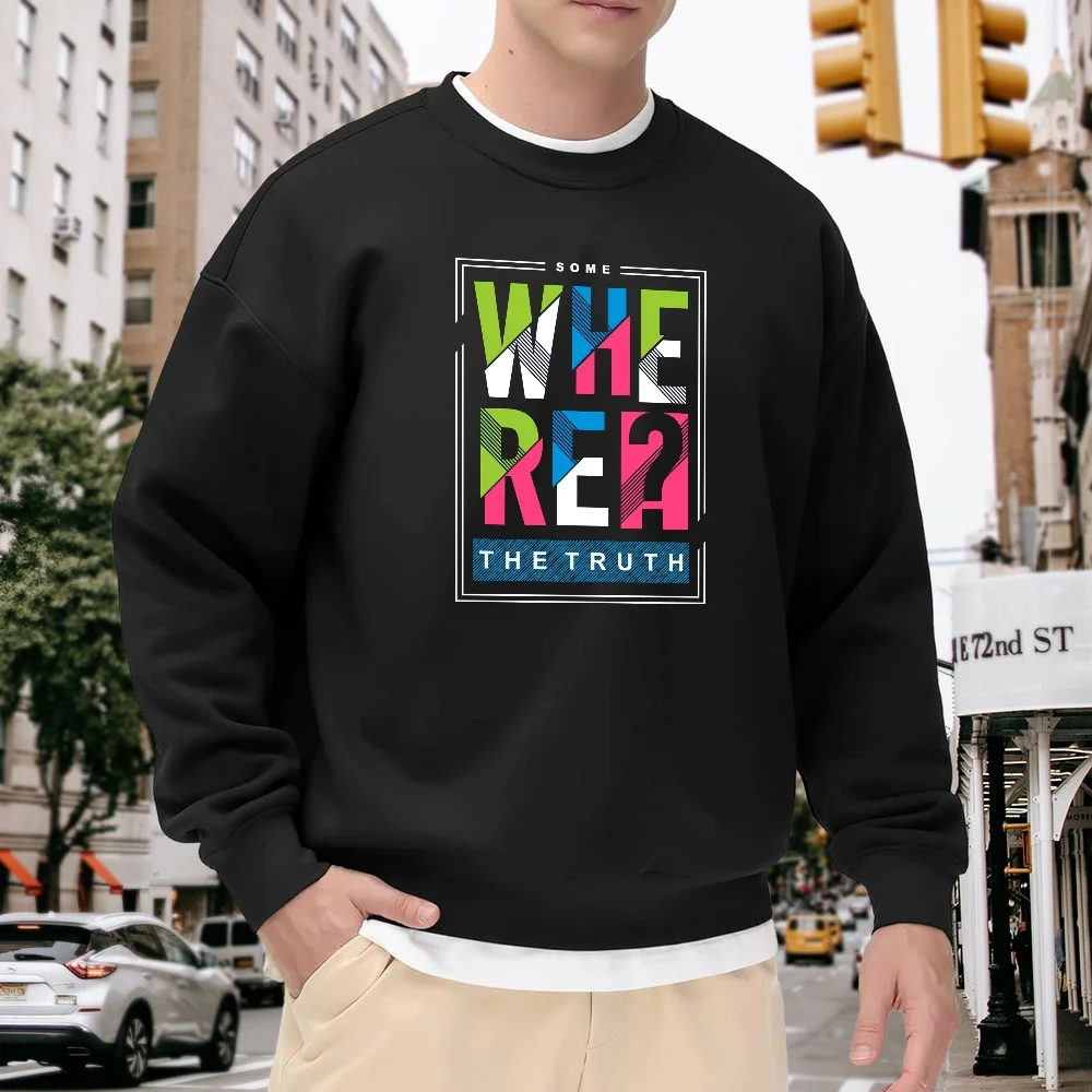 Men's Black Crew Neck Loose Sweatshirt with Letter Print, Street Fashion Top, Versatile for Everyday Casual Wear, Comfortable, Soft, and Breathable
Men's Black Crew Neck Loose Sweatshirt with Letter Print, Street Fashion Top, Versatile for Everyday Casual Wear, Comfortable, Soft, and Breathable