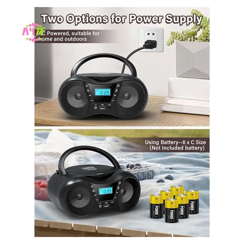 A47F-Портативный CD-плеер Bluetooth Бумбокс CD-плеер AM/FM-радио стереоплеер, совместимый с CD/CD-R/RW радио для дома
A47F-Портативный CD-плеер Bluetooth Бумбокс CD-плеер AM/FM-радио стереоплеер, совместимый с CD/CD-R/RW радио для дома