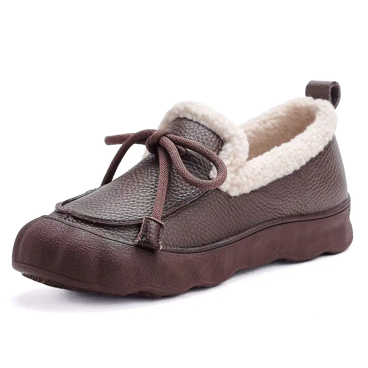 Women Real Leather Shallow Flat Sole Cotton Shoe Winter Soft Sole Non Slip Round Toe Slip On Plush Keep Warm Elderly Cotton Shoe
Women Real Leather Shallow Flat Sole Cotton Shoe Winter Soft Sole Non Slip Round Toe Slip On Plush Keep Warm Elderly Cotton Shoe
