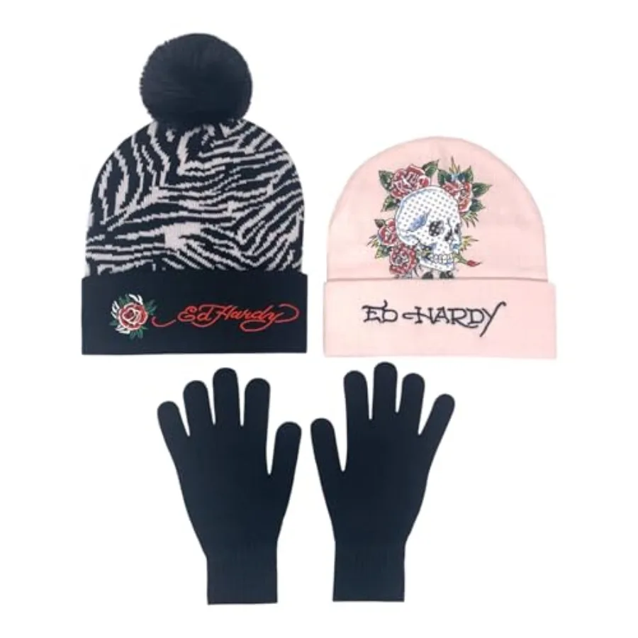 ED HARDY Women's 2 Hats and Glove Set
ED HARDY Women's 2 Hats and Glove Set