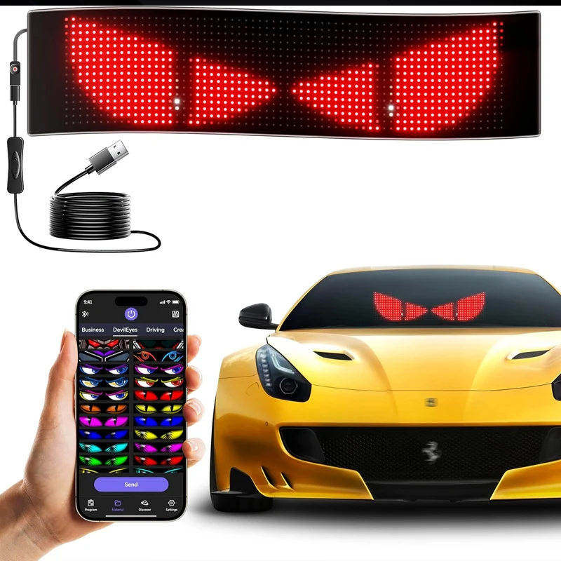 Programmable Car LED Display with Smart Remote Control Colorful Lamp Soft DIY Flexible Display Screens Suitable for Car Windows
Programmable Car LED Display with Smart Remote Control Colorful Lamp Soft DIY Flexible Display Screens Suitable for Car Windows