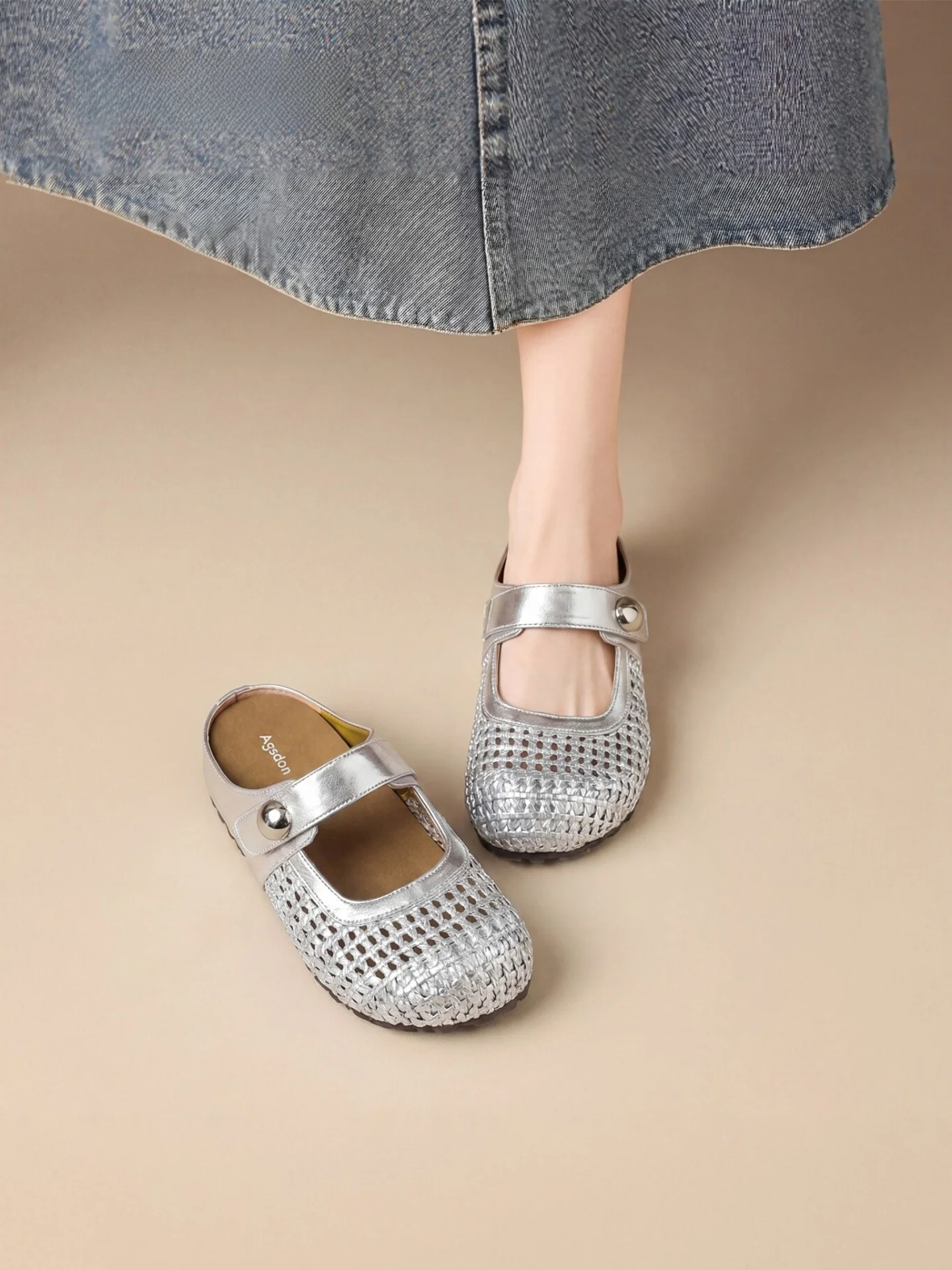 Agsdon Silver Ballet Mary Jane Half Slip-On Sandals for Women Breathable Hollow out Design Summer Commute Casual Footwear
Agsdon Silver Ballet Mary Jane Half Slip-On Sandals for Women Breathable Hollow out Design Summer Commute Casual Footwear