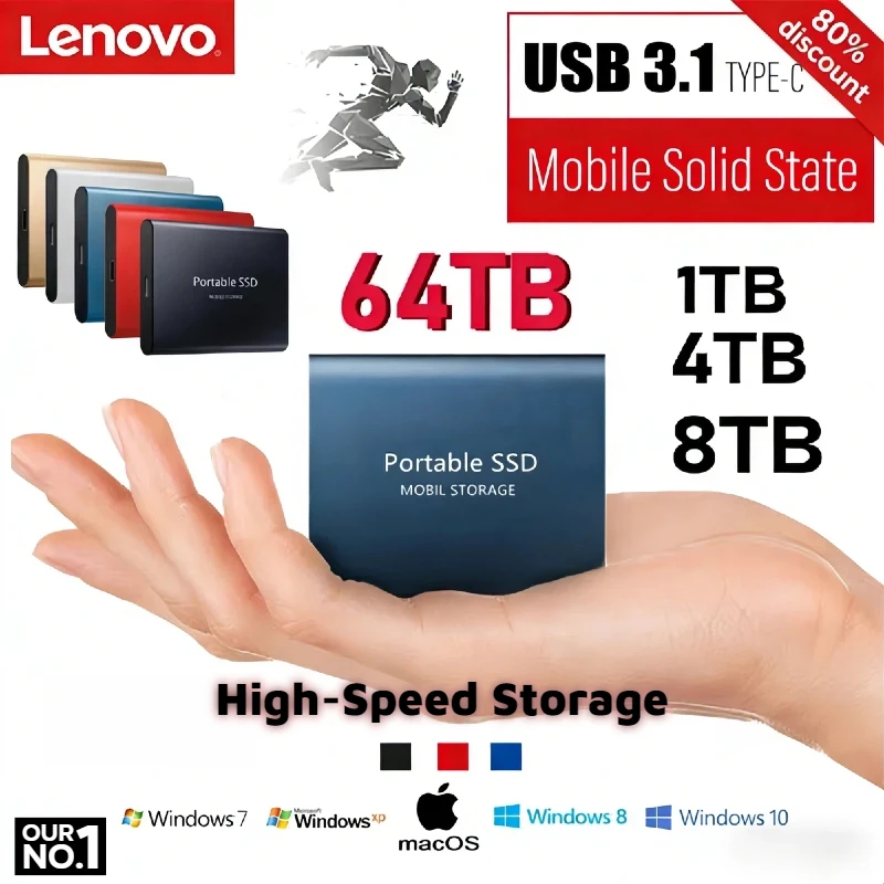Горячая новинка: портативный SSD-накопитель Lenovo 2 ТБ-128 ТБ, внешний твердотельный накопитель, оригинальный USB 3.1, высокоскоростной, 2,5 дюйма, для ноутбуков, ПК, телефонов, PS4, Xbox
Горячая новинка: портативный SSD-накопитель Lenovo 2 ТБ-128 ТБ, внешний твердотельный накопитель, оригинальный USB 3.1, высокоскоростной, 2,5 дюйма, для ноутбуков, ПК, телефонов, PS4, Xbox