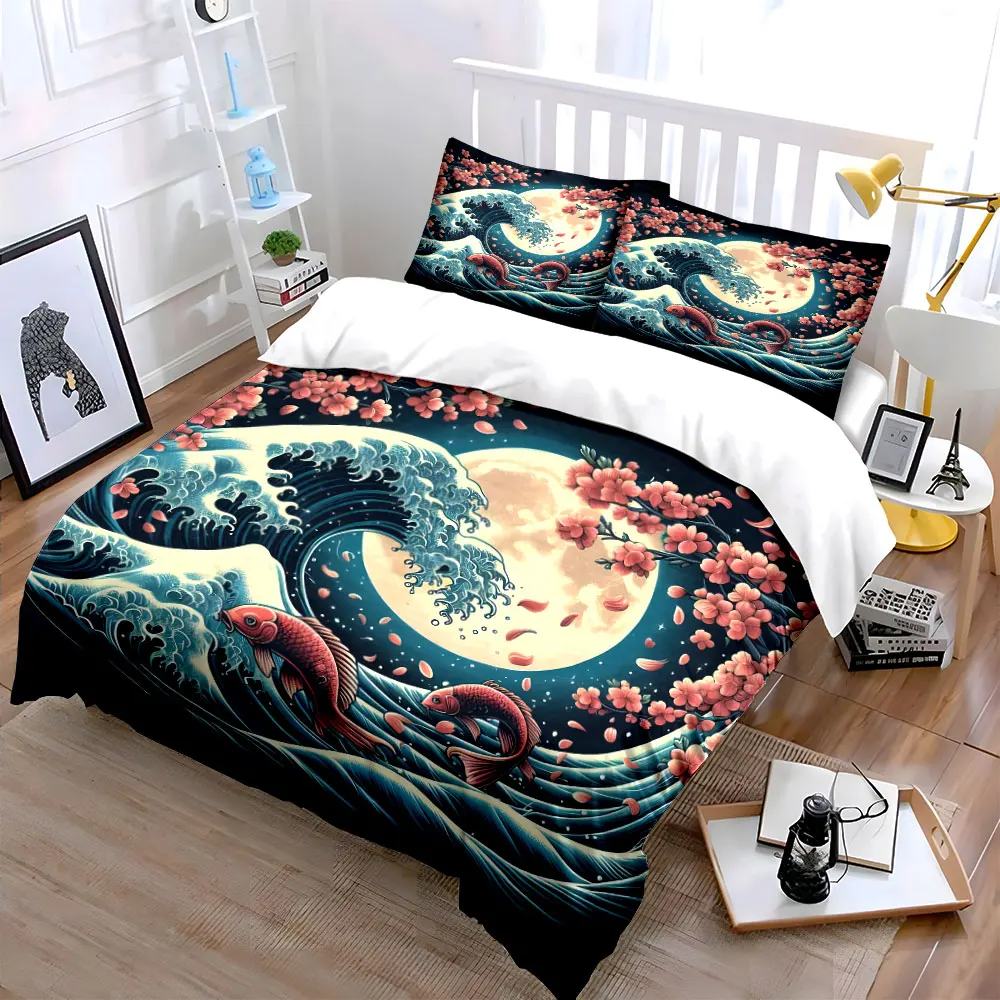 Moonlit Waves Koi Set Decoration Multiple sizes kid's and adults' bedroom Exquisite 3PC bedding set, gift
Moonlit Waves Koi Set Decoration Multiple sizes kid's and adults' bedroom Exquisite 3PC bedding set, gift