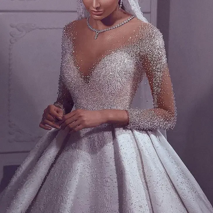 Customized Crystal Dresses Long Sleeve Ball Plus Size Princess Wedding Bridal Gowns For Pregnant Woman Robe Mariage Princesse
Customized Crystal Dresses Long Sleeve Ball Plus Size Princess Wedding Bridal Gowns For Pregnant Woman Robe Mariage Princesse