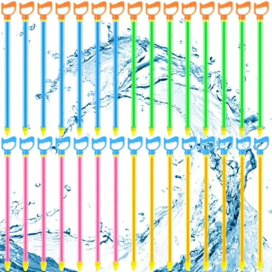 Summer swimming pool outdoor game water shooters: 30 pcs bulk crayon-style blasters, 23-inch long-range plastic water guns in a
Summer swimming pool outdoor game water shooters: 30 pcs bulk crayon-style blasters, 23-inch long-range plastic water guns in a