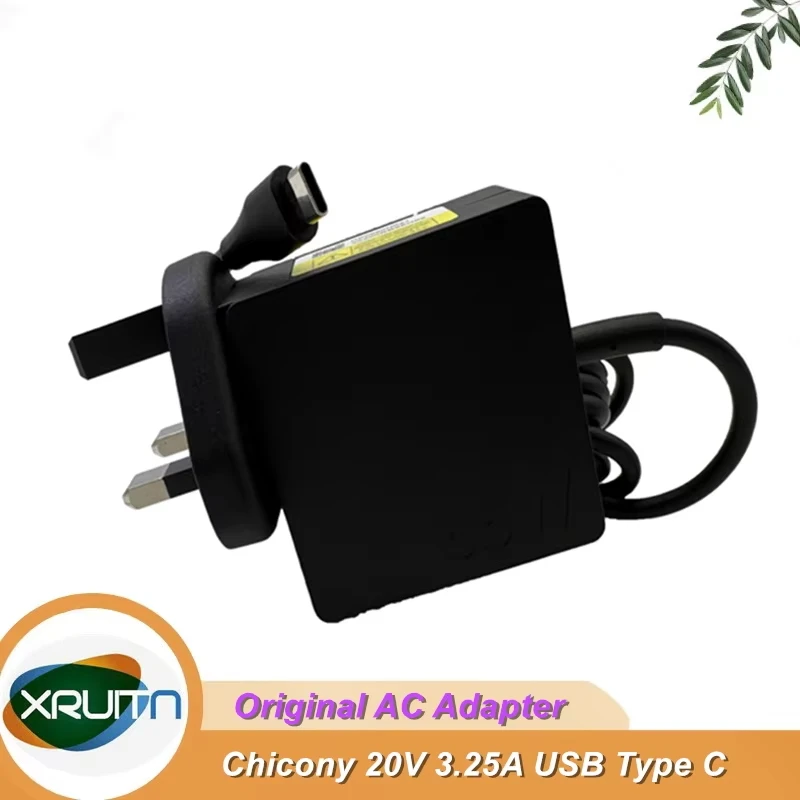 Original Chicony W21-065N2C AC DC Adapter 20V 3.25A USB-C Type C Laptop Power Supply Charger
Original Chicony W21-065N2C AC DC Adapter 20V 3.25A USB-C Type C Laptop Power Supply Charger