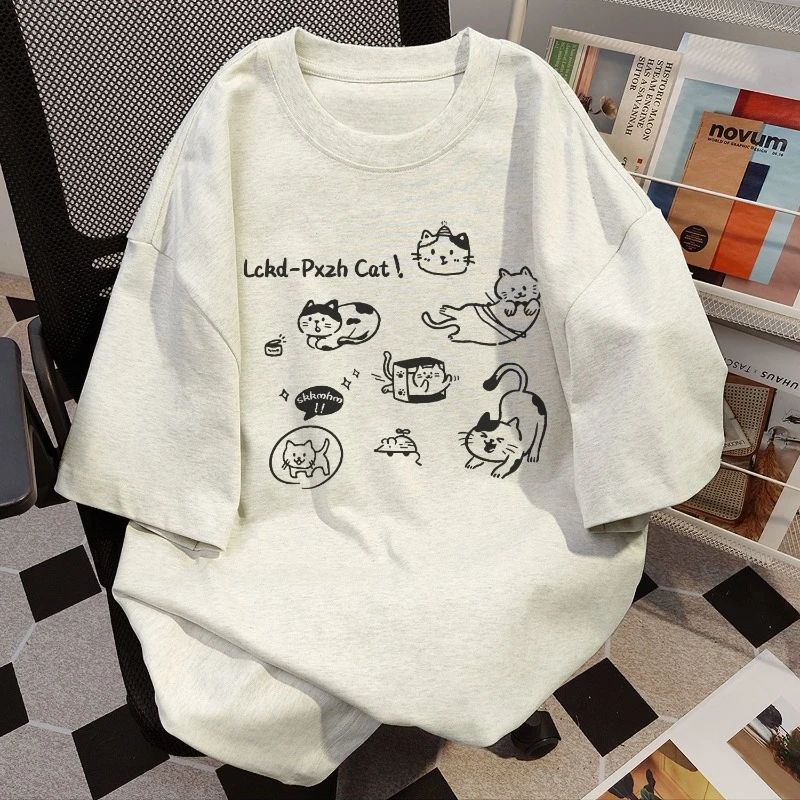American Cotton Kawaii Cartoon Print Short-sleeve T-shirts Female Popular Harajuku Tees Loose All-match Women's Clothing Top
American Cotton Kawaii Cartoon Print Short-sleeve T-shirts Female Popular Harajuku Tees Loose All-match Women's Clothing Top