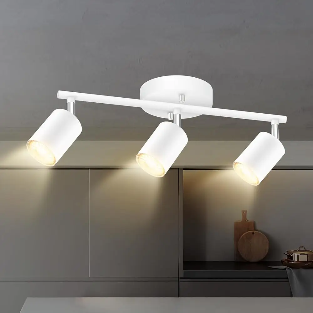 White Tra Lighting, 3 Light Tra Lighting Kit, White 3 Way Modern Ceiling Spotlight, Flexibly Rotatable Light Head, Industrial
White Tra Lighting, 3 Light Tra Lighting Kit, White 3 Way Modern Ceiling Spotlight, Flexibly Rotatable Light Head, Industrial