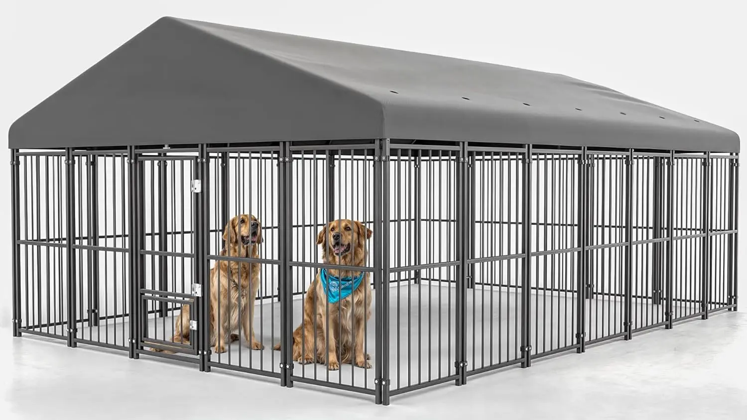 10x14FT Dog Kennel Outdoor, Heavy Duty Large Dog Cage with Gray Roof, Escape-Proof Double Locks & Swivel Feeding Door,, Customi
10x14FT Dog Kennel Outdoor, Heavy Duty Large Dog Cage with Gray Roof, Escape-Proof Double Locks & Swivel Feeding Door,, Customi