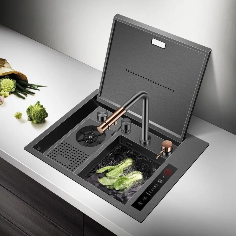 Smart sink integrated fruit and vegetable cleaning machine cup washer invisible nano black Nakajima bar washing basin
Smart sink integrated fruit and vegetable cleaning machine cup washer invisible nano black Nakajima bar washing basin