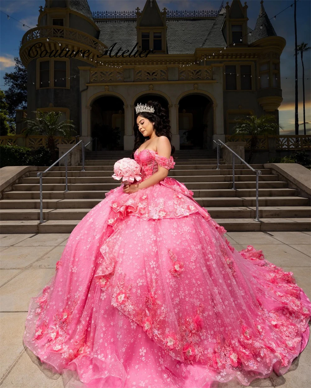 Dark Pink Snowflowers Princess Quinceanera Dress Ball Gown Ruffel weet Sixteen Dress Wedding Gowns Tulle vestidos de 15 quince
Dark Pink Snowflowers Princess Quinceanera Dress Ball Gown Ruffel weet Sixteen Dress Wedding Gowns Tulle vestidos de 15 quince