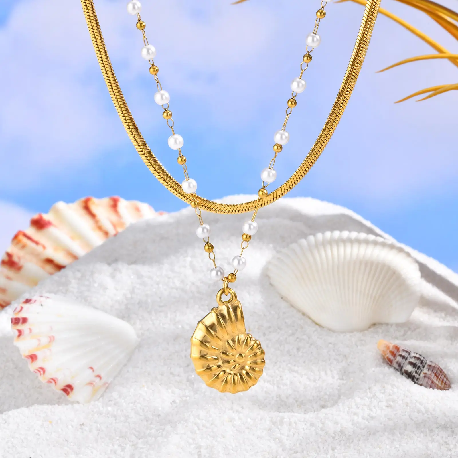 Vnox New Fashion Stainless Steel Conch Multi-layer Necklace Gold Color Jewerely Necklece For Women Gifts Female Girlfriend
Vnox New Fashion Stainless Steel Conch Multi-layer Necklace Gold Color Jewerely Necklece For Women Gifts Female Girlfriend