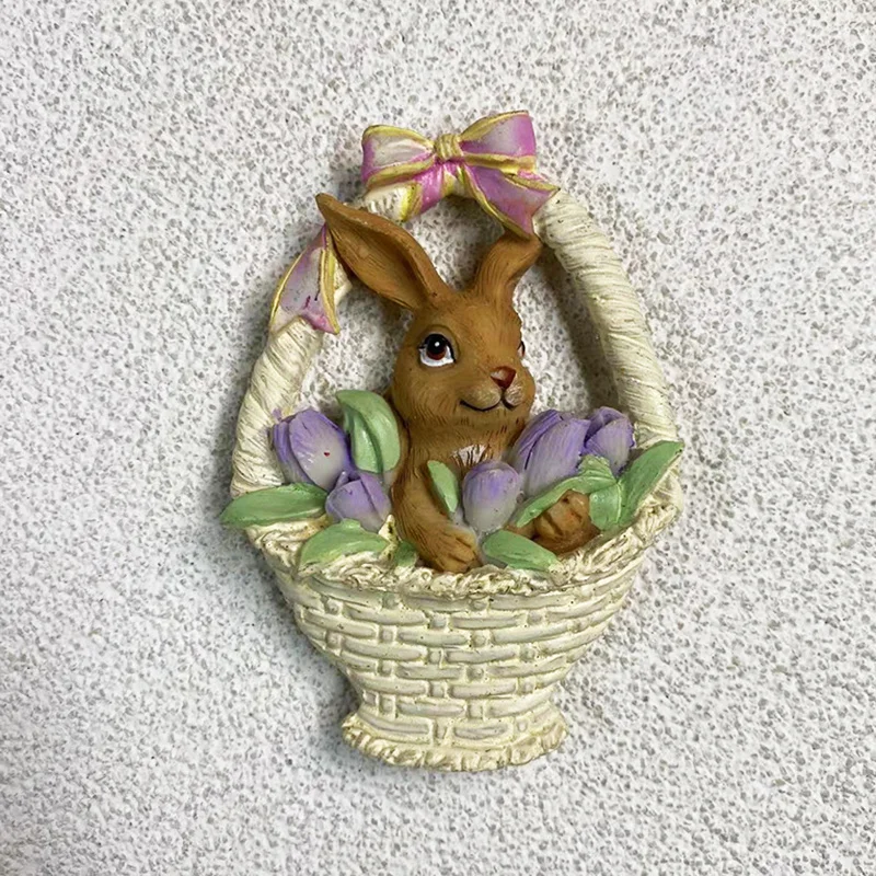 Elegant 3D Resin Bunny in Basket California Fridge Magnet - Purple Tulips & Bow Decor for Home & Kitchen
Elegant 3D Resin Bunny in Basket California Fridge Magnet - Purple Tulips & Bow Decor for Home & Kitchen