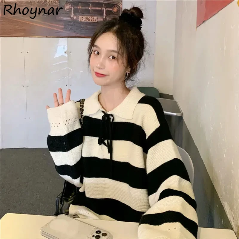 Pullovers Women Retro Bandage Свитер Женский Baggy Harajuku High Street Leisure Prevalent Chic Striped Spring College Warm Cute
Pullovers Women Retro Bandage Свитер Женский Baggy Harajuku High Street Leisure Prevalent Chic Striped Spring College Warm Cute