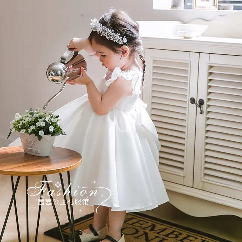Girls' Princess Dress White Girls' Puffy Tulle Flower Girl Piano Performance Dress Birthday Little Girl's First Birthday Childre
Girls' Princess Dress White Girls' Puffy Tulle Flower Girl Piano Performance Dress Birthday Little Girl's First Birthday Childre