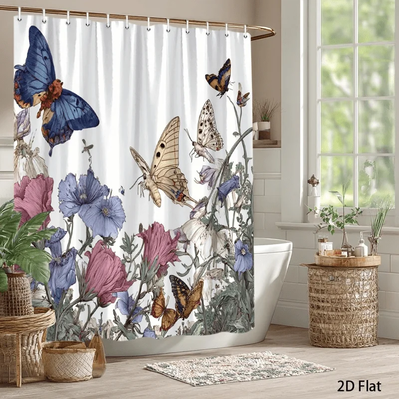 Decorative Butterfly Floral Shower Curtain Waterproof Botanical Design Bathroom Curtain 180x180cm Nature Art Home Decor
Decorative Butterfly Floral Shower Curtain Waterproof Botanical Design Bathroom Curtain 180x180cm Nature Art Home Decor