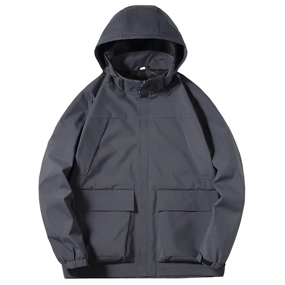 Black Windbreak Jacket Men Waterproof Camping Jackets Fashion Casual Solid Color Hooded Windbreak Caots Male
Black Windbreak Jacket Men Waterproof Camping Jackets Fashion Casual Solid Color Hooded Windbreak Caots Male