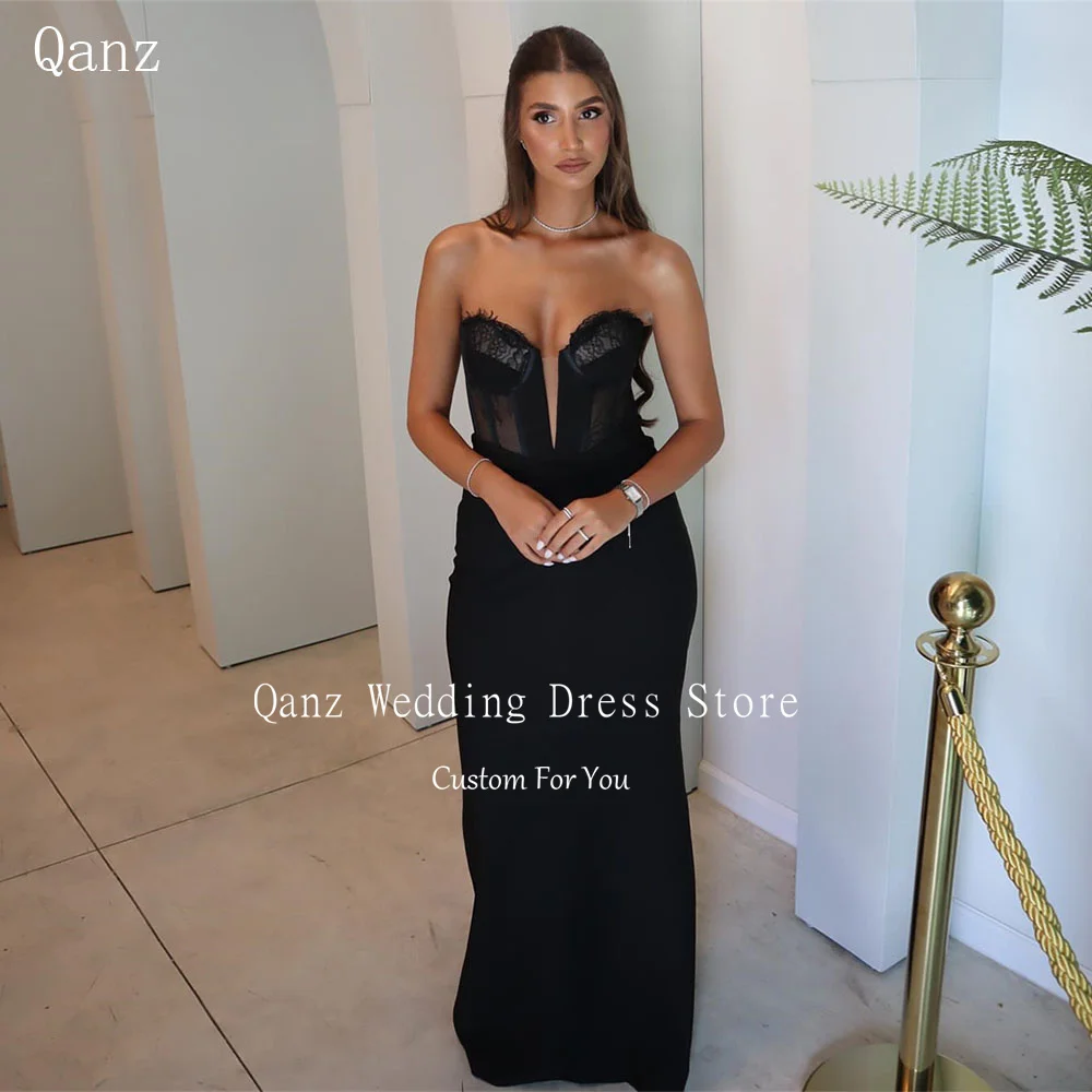 Qanz Sexy Sweetheart Mermaid Evening Sresses Black Lace Sleeveless Party Dresses Corset Back Special Occasion Dress Customized
Qanz Sexy Sweetheart Mermaid Evening Sresses Black Lace Sleeveless Party Dresses Corset Back Special Occasion Dress Customized