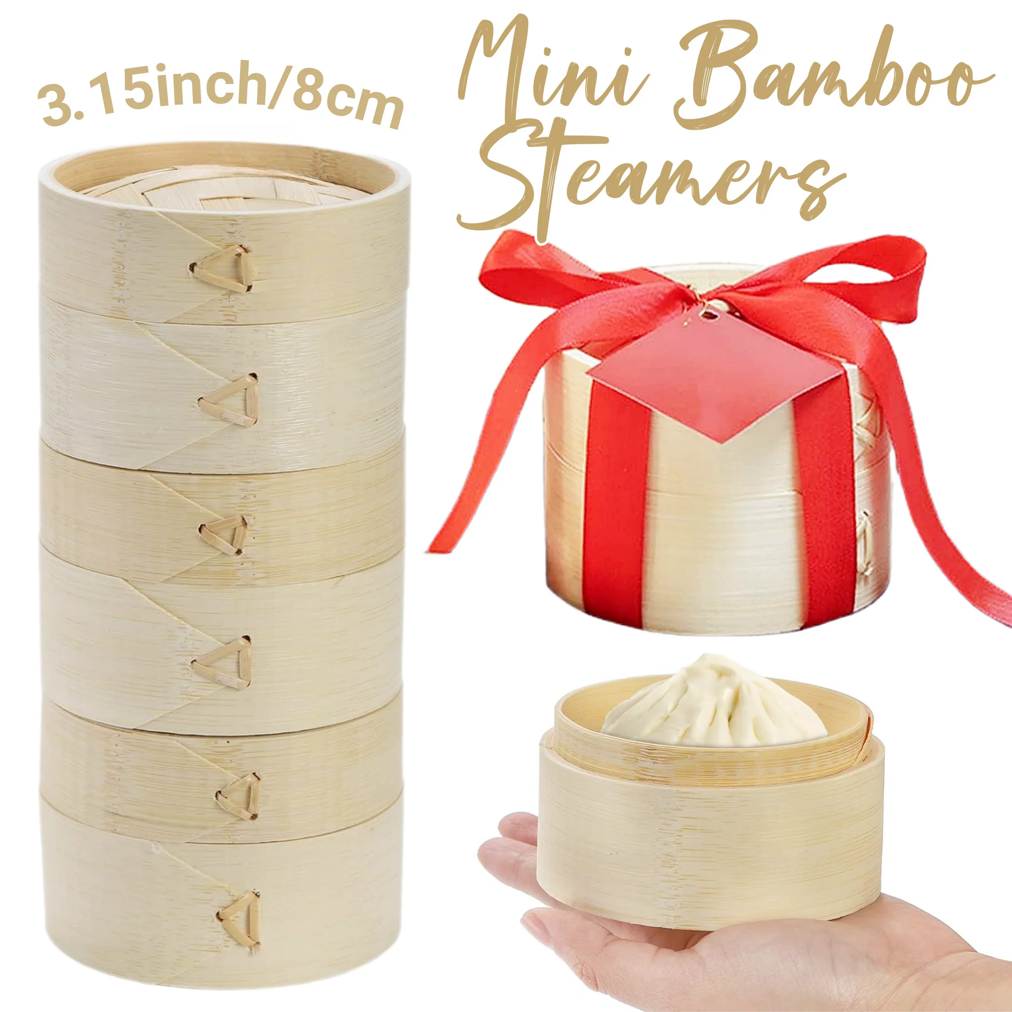 10-100Pack 3 In Mini Bamboo Steamer Appetizer Display Catered Event For Wedding Favor Little Dumpling Party Baby Shower Birthday
10-100Pack 3 In Mini Bamboo Steamer Appetizer Display Catered Event For Wedding Favor Little Dumpling Party Baby Shower Birthday