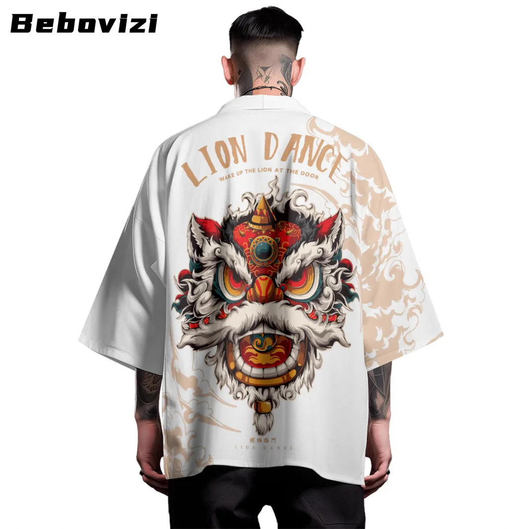 White Loose Kimono 2025 Men Cardigan Anime Lion Dance Print Harajuku Haori Japanese Women Beach Yukata Samurai Shirts Coat
White Loose Kimono 2025 Men Cardigan Anime Lion Dance Print Harajuku Haori Japanese Women Beach Yukata Samurai Shirts Coat