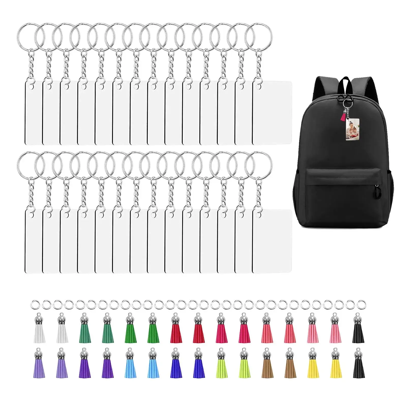 Keychain Blanks Rectangle Pendant Double Sided Keychain Blank With Rings And Tassels For Crafting Art Project Backpack Wallet
Keychain Blanks Rectangle Pendant Double Sided Keychain Blank With Rings And Tassels For Crafting Art Project Backpack Wallet