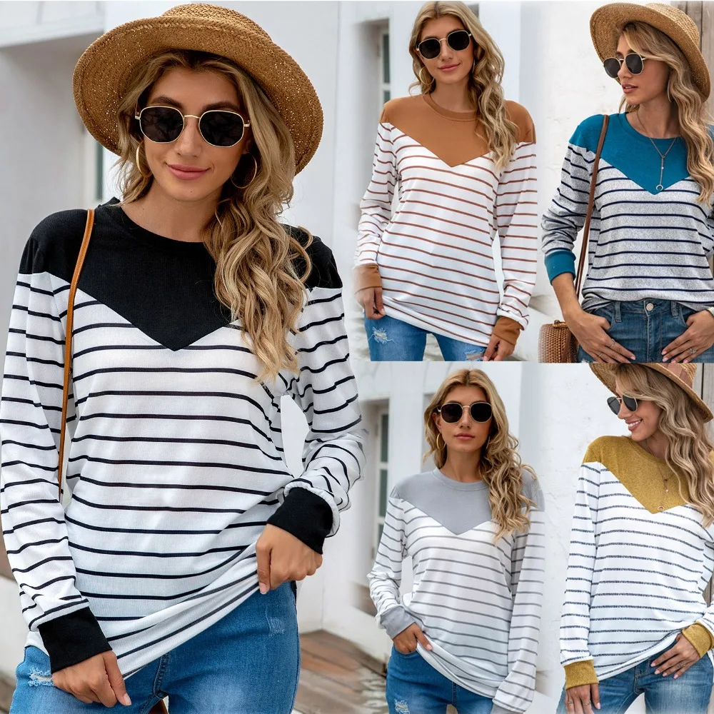 Women's Sweater with Needle Stripe Splicing, Long Sleeved Versatile, Autumn and Winter New Style
Women's Sweater with Needle Stripe Splicing, Long Sleeved Versatile, Autumn and Winter New Style