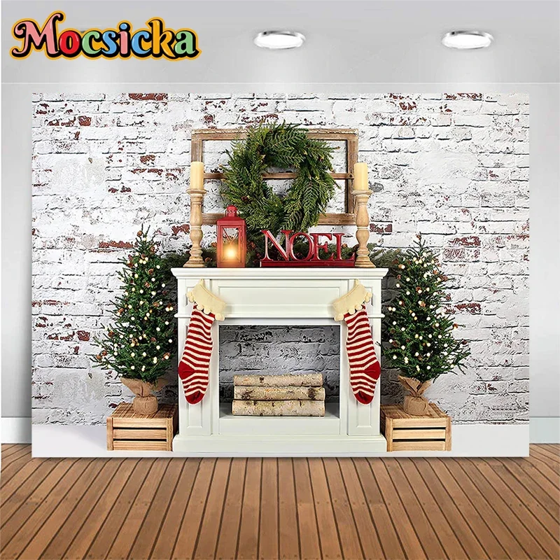 Mocsicka Christmas Decoration Photography Background Xmas Tree White Wall Wreath Lamp Fireplace Socks Gifts Photo Backdrop Props
Mocsicka Christmas Decoration Photography Background Xmas Tree White Wall Wreath Lamp Fireplace Socks Gifts Photo Backdrop Props