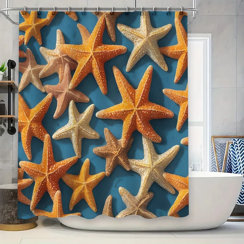 Bright Blue Starfish Shower Curtain Fabric Printed Bathrooms Decor Waterproof Washable Customizable Size Options Available $169
Bright Blue Starfish Shower Curtain Fabric Printed Bathrooms Decor Waterproof Washable Customizable Size Options Available $169