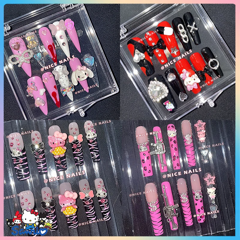 Sanrios Hello Kitty False Nail Cinnamoroll Melody Pompompurin Y2K Kuromi Wearing Armor Charm Long Nails Decoration Manicure Gift
Sanrios Hello Kitty False Nail Cinnamoroll Melody Pompompurin Y2K Kuromi Wearing Armor Charm Long Nails Decoration Manicure Gift