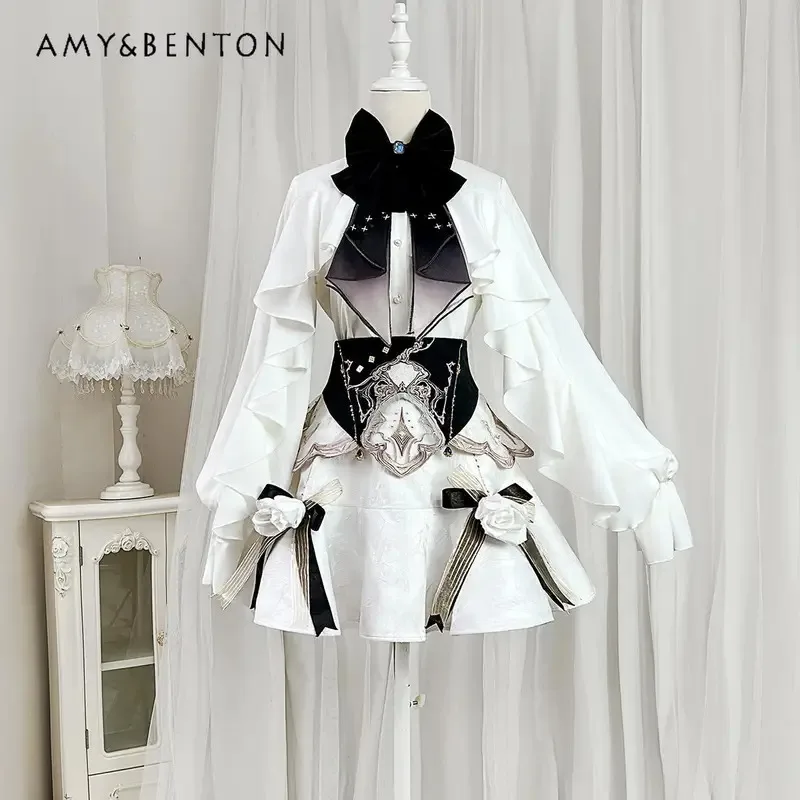 25COSLolita Cosplay White Gothic Skirt Sets Retro Court Style Long Sleeve Top Fishtail Skirt Girdle Subculture Three-piece Set W
25COSLolita Cosplay White Gothic Skirt Sets Retro Court Style Long Sleeve Top Fishtail Skirt Girdle Subculture Three-piece Set W