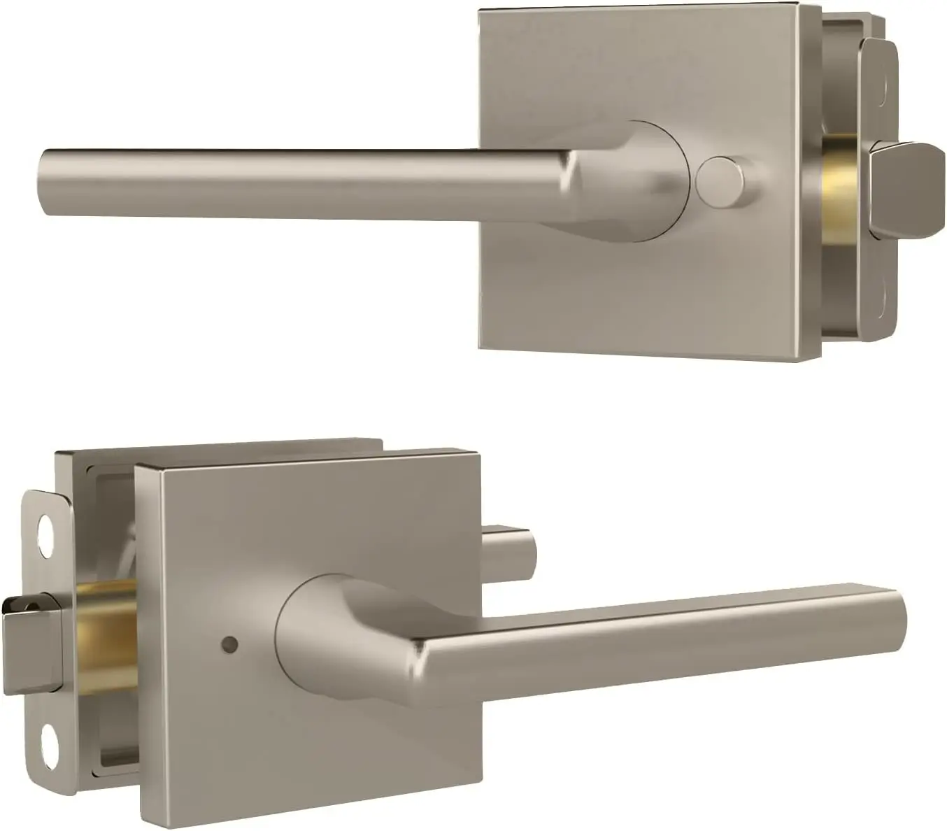 Keyless Privacy Lever Door Handle for Hallway Closet Bathroom, Reversible Design with Covered Screws, Fits Standard Doors, Satin
Keyless Privacy Lever Door Handle for Hallway Closet Bathroom, Reversible Design with Covered Screws, Fits Standard Doors, Satin