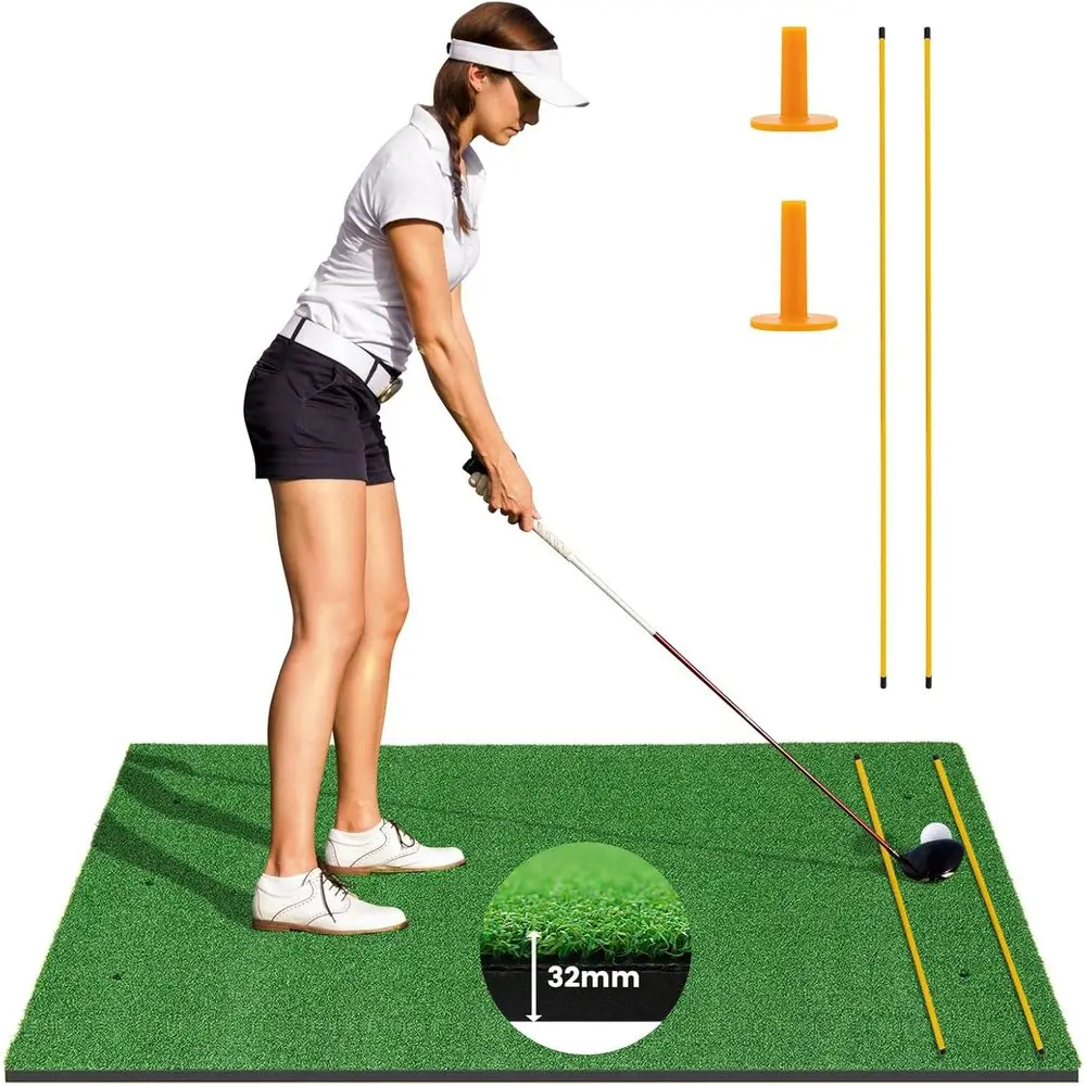 Portable Artificial Grass Hitting Mat with 2 Golf Clubs and 2 Tees, Suitable for Indoor and Outdoor Practice
Portable Artificial Grass Hitting Mat with 2 Golf Clubs and 2 Tees, Suitable for Indoor and Outdoor Practice